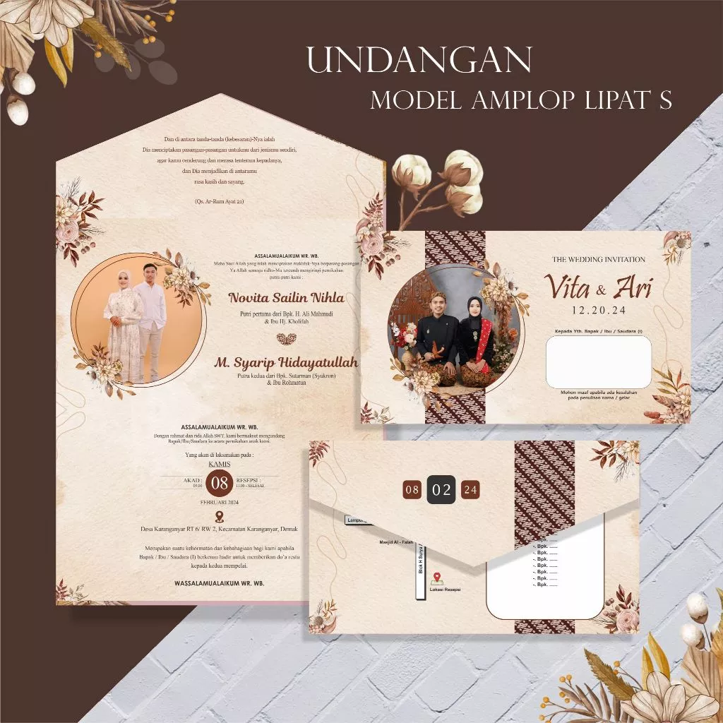 Undangan model amplop lipat