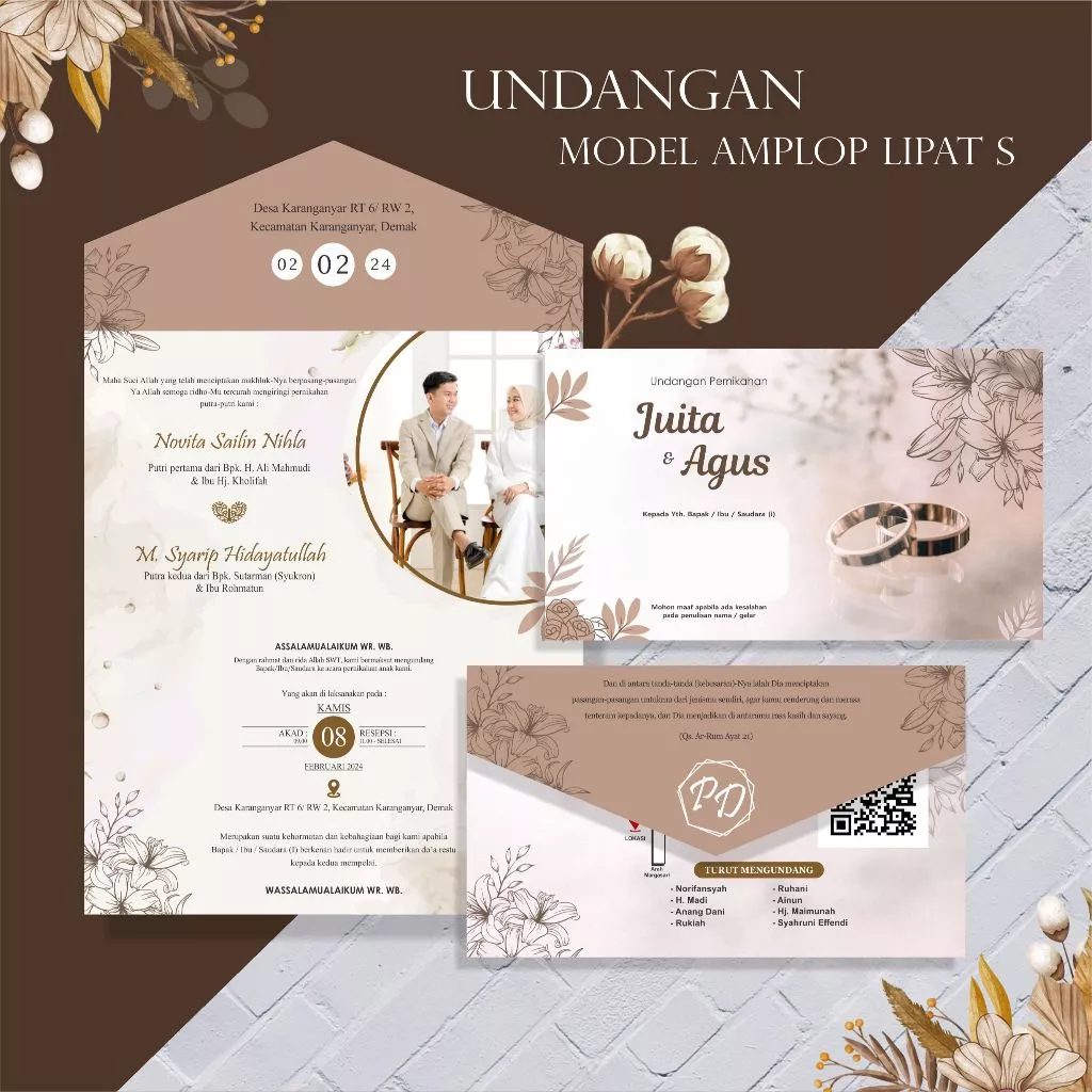 Undangan model amplop lipat
